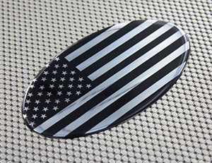 USA Flag Monochrome Raised Clear Domed Lens Decal Oval 6"x 3.5"