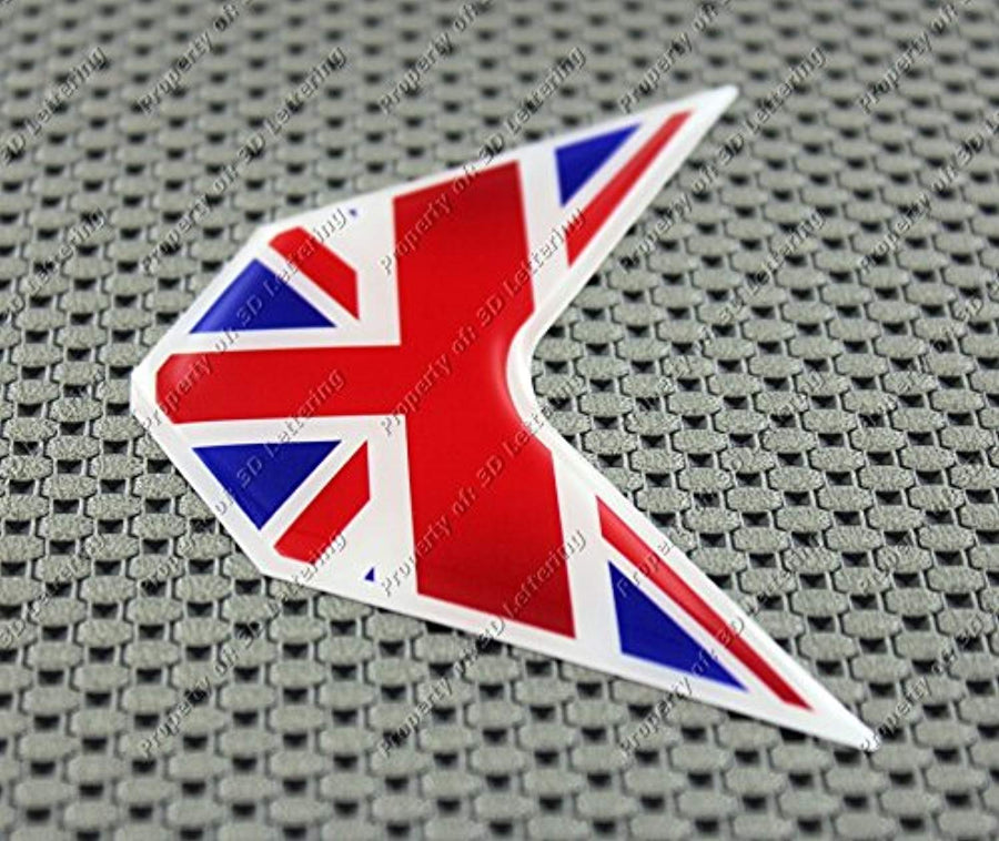 England UK Union Jack Flag Triumph Raised Clear Domed Lens Decal V Shape