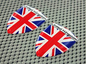 England Flag Raised Clear Domed Lens Decal Set 2.35"x 1.6"