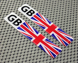 England Union Jack Flag Raised Clear Domed Lens Decal Set 4"x 1"