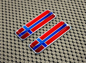 Norway Flag Raised Clear Domed Lens Decal Set