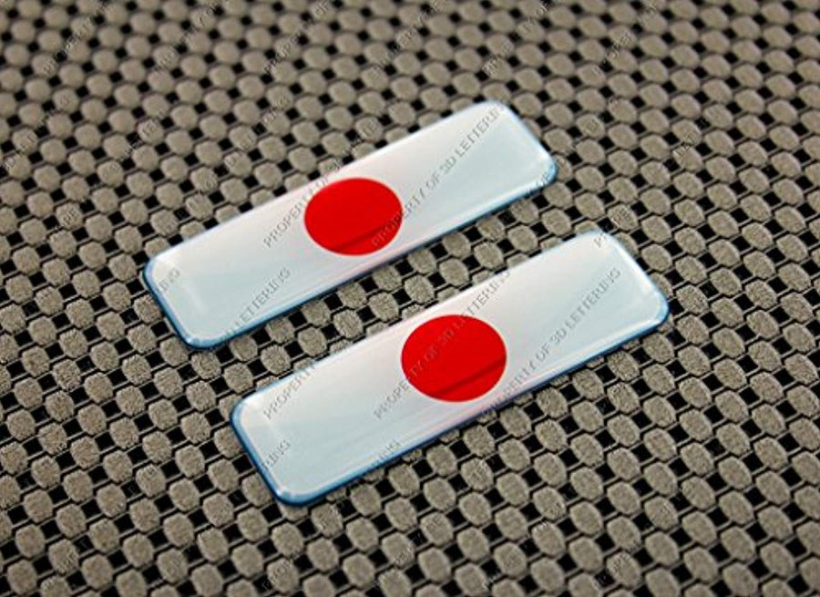 Japan  日本  Flag Clear Lens Raised Decal Set