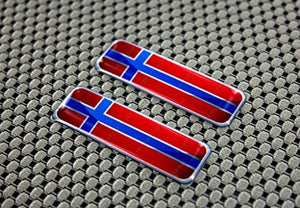 Norway Flag Raised Clear Domed Lens Decal Set