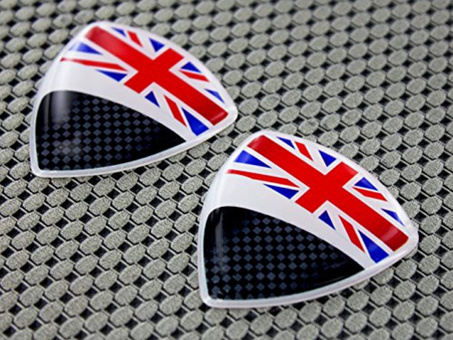 England Flag Raised Clear Domed Lens Decal Set 1.85"x 1.75"