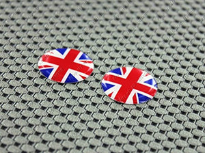 England UK Union Jack Flag Raised Clear Domed Lens Decal Set Round 1"