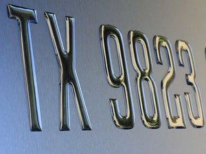 Block Series Domed Boat Registration Numbers Chrome Custom