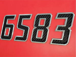 Carbon Fiber Inserted Speed Style 2020 Chrome Emblem Boat & Jet Ski Registration Lettering