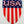 Stripes USA Flag Raised Clear Domed Lens Decal 3.2"x 4.4"