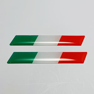 Italy Flag Raised Clear Domed Decal Set 4"x 0.5"