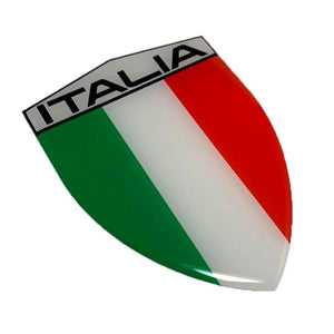 Italy Italia Flag Raised Clear Domed Lens Decal 3.2"x 4.36"