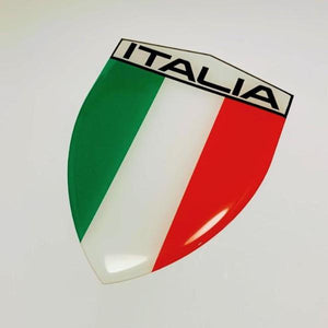 Italy Italia Flag Raised Clear Domed Lens Decal 3.2"x 4.36"