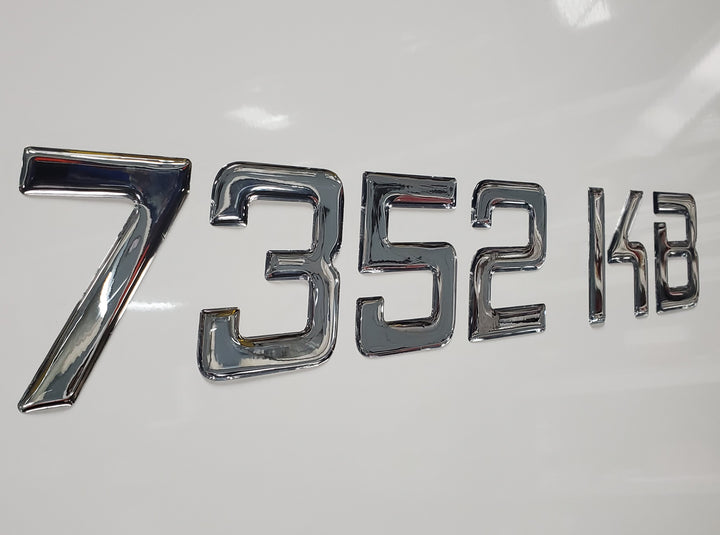 Master Series Domed Lettering Boat Registration Numbers Plain Chrome Custom