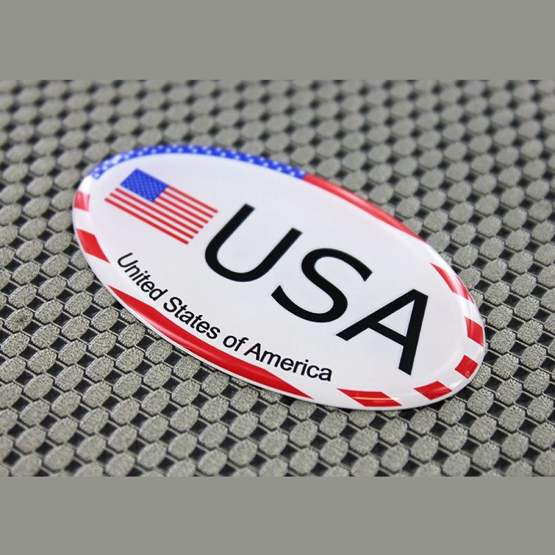 USA Flag Raised Clear Domed Lens Decal Oval 3"x 1.75"