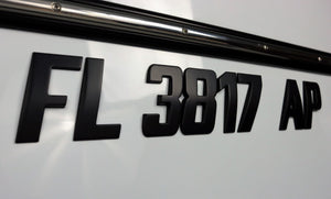 Matt Black Boat Registration Numbers Pro Speed Style Custom