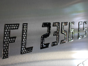 Speed Series Domed Boat Registration Numbers Black & Chrome Custom