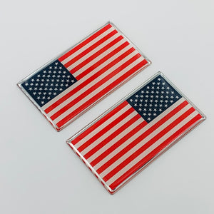 USA Flag Raised Clear Domed Lens Decal Set Left & Right 1.50" x 0.88"