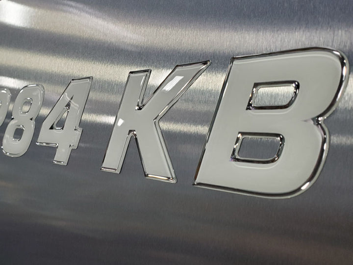 Wake Series Domed Boat Lettering White Center / Chrome Outline Custom