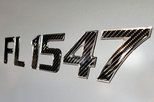 boat registration number stickers raised