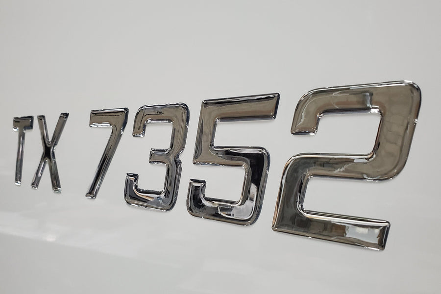 vinyl boat numbers and letters domed
